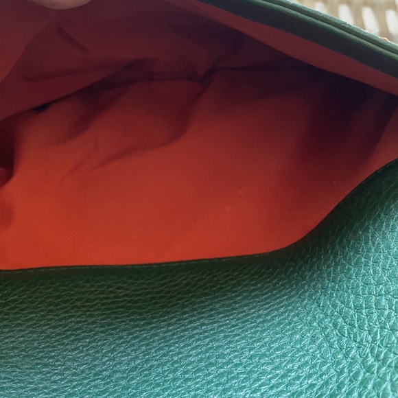 Cole Haan Deep Teal Leather Flap Shoulder Bag. - Picture 12 of 13